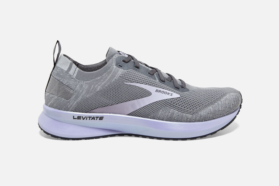 Brooks Women's Levitate 4 Road Running Shoes Grey/Black/Purple AYDH-24198